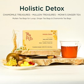 Tea Facto Digestive Detox Boost Herbal Tea - Natural Remedy Combo with Ginger Tea, Chamomile Tea & Mullein Tea - Soothing Herbal Blend for Relaxation and Wellness - 15 Whole Leaf Tea Bags
