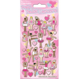 Ballet Dancers Sparkly Reusable Stickers | Perfect for Craft Activities for Children and Adults | Reusable on Non-Porous Surfaces