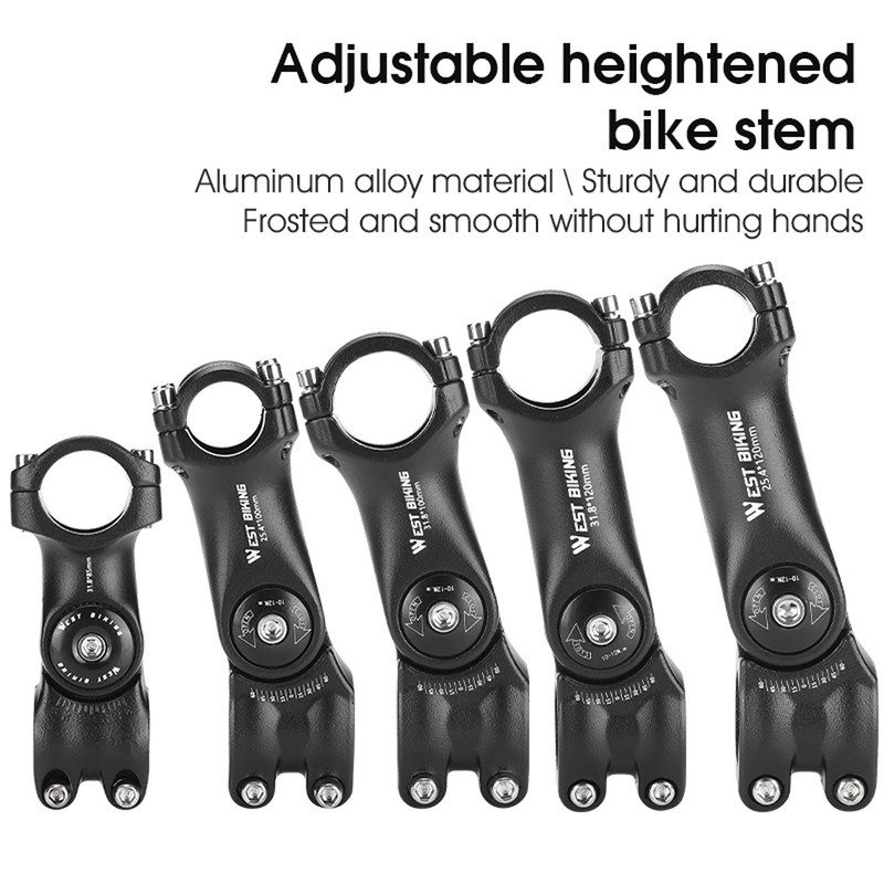 Adjustable Bicycle Handlebar Stem Variable 60 Degree Angle Aluminum Alloy