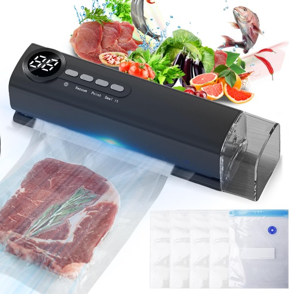 Vacuum Sealer for Food, Portable Foil Sealer with 5 Bags,