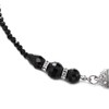 COOLSTEELANDBEYOND Black Beads Statement Necklace Crystal Chain Choker Collar Clasp