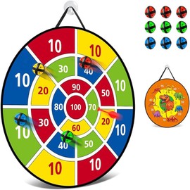 CEMIRK Kids Dart Board Set - 66cm Double-Sided Dinosaur Dart Board for Kids with Sticky Balls - Fun Indoor & Outdoor Games for Boys & Girls, for 3+ Year Olds