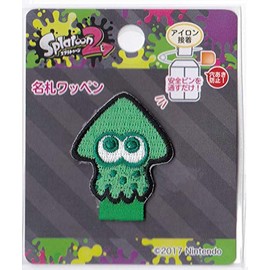 Inagaki Clothing Splatoon Name Badge Patch, Neon Green, Just Pass Through Safety Pin, Iron On TOM002