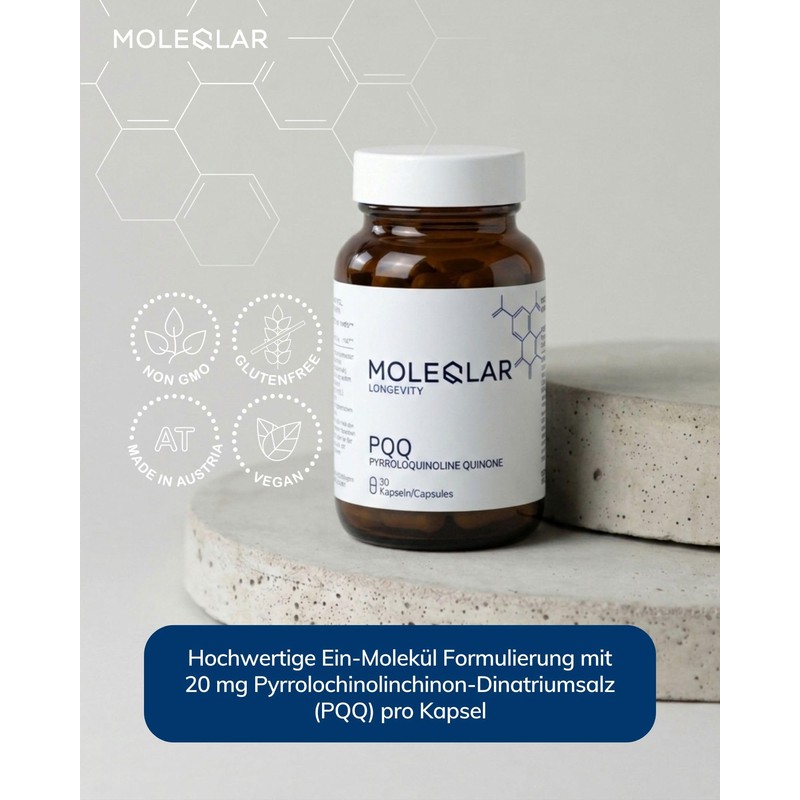 MoleQlar PQQ (pyrroloquinoline quinone) capsules - MGCPQQ® brand raw material