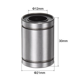 QUARKZMAN 12pcs LM12UU Linear Ball Bearings 12mm Bore Dia 21mm OD 30mm Length Linear Motion Bearing for CNC Machine Tool 3D Printer