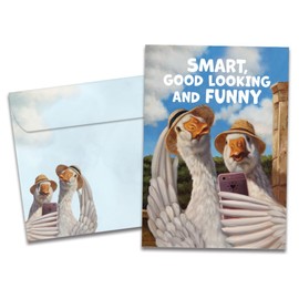 Tree-Free Greetings - Anniversary Greeting Cards - Artful Designs - 1 Card + Matching Envelope - Made in USA - 100% Recycled Paper - 5"x7" - Good Looking Ducks (GO69831)