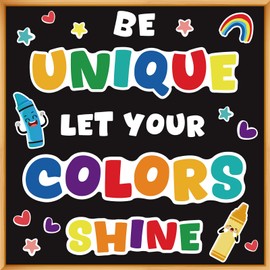 gisgfim Classroom Bulletin Board Decoration Set Wall Door Decor Colorful Crayon Classroom Decorations for Kindergarten Preschool Elementary Middle School(Be Unique Let Your Colors Shine)