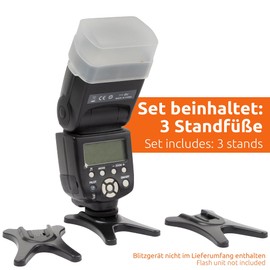 ECENCE 3X Flash Stand with Integrated 1/4 inch Tripod Thread Universal for Standard ISO Flash Stand e.g. for Nikon Canon Olympus Panasonic Penta Sigma Metz Nissin Yongnuo