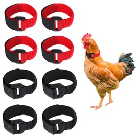 TVSVKWE 8 Pieces Rooster Collar, Adjustable Collar, Poultry Supplies, Anti-Rooster Crowing Collar.