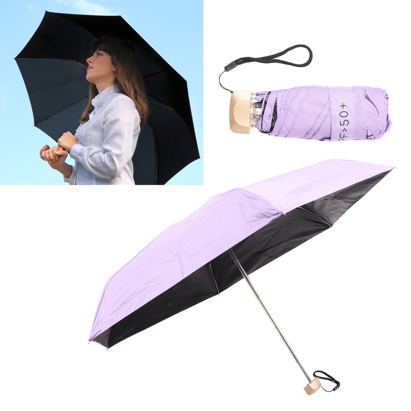 6 Ribs Umbrella Sun Protection UPF50 Impact Cloth Portable Folding