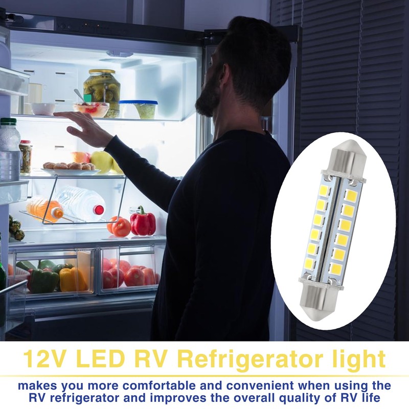 PWEOW 200729000P RV Refrigerator 12V LED Light Bulb for Dometic