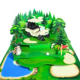 HEARTAGS- Golf Birthday Card For Men, 6x8 in Pop Up Birthday Cards For Husband, Dad, Him, Son, Brother, Happy Birthday Popup Cards From Wife With Envelope, Fathers Day Card