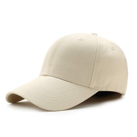 Bakicey Unisex Outdoor Baseball Cap, Cotton Baseball Cap, Adults’, Casual. Pure Colour, Adjustable Athletic Cap, Women Men, White (not exactly white), 56-58