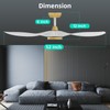 Roomratv Ceiling Fans with Lights,Large Airflow 52inch Modern Ceiling Fan