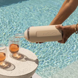 Vinglacé Wine Bottle Chiller- Portable Champagne Insulator- Stainless Steel Wine Cooler Sleeve - Keeps Wine Cold (Sand)