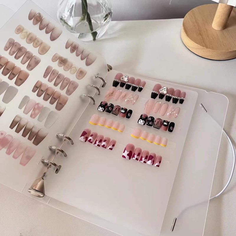 Press On Nail Organizer,Press On Nail Packaging,Removable Loose-Leaf Storage Book