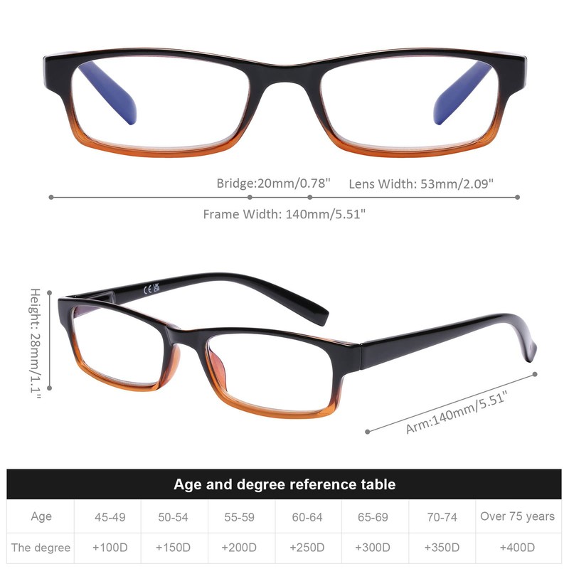 DOOViC Blue Light Blocking Reading Glasses 4 Pack Anti Eyestrain