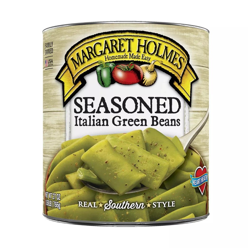 Margaret Holmes Seasoned Italian Green Beans, 27 oz Can pack