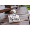HiLine Gift Ltd. Shi Tzu Puppy with Welcome Sign- Brown&