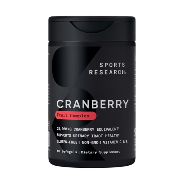 Sports Research Cranberry Fruit Complex Supplement - Softgels for Urinary