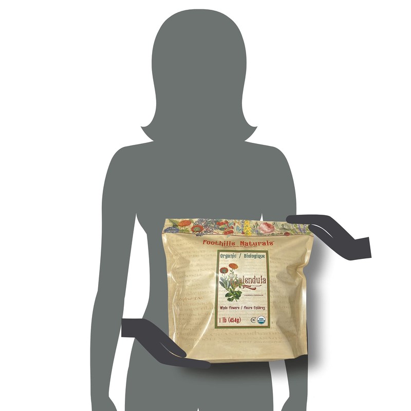 Foothills Naturals Calendula Flowers, Whole Organic - 454g / 1