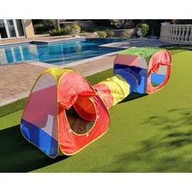 Cubby-Tube-Teepee 3pc Pop-up Play Tent Children Tunnel Kids Adventure Station by POCO DIVO
