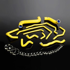 Compatible with Subaru Impreza WRX/STi GDA/GDB EJ207 Silicone Coolant Hose Kit, 2002-2006, Yellow