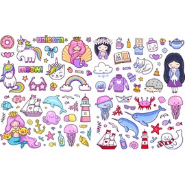 Girls Unicorn Stickers Girls Kids Laptop Children Scrapbook Diary Album Decals