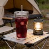 20oz Ribbed Glass Tumblers with Lids & Straws 2-Pack