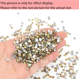 Dowarm 1440 Pieces SS10 Flatback Rhinestones, 2.8MM Flatback Crystal Rhinestones for Craft Nails Dance Costumes, Glass Flat Back Nail Crystals, Non Hotfix Rhinestones (SS10 / 2.8MM, Ghost Shiny)