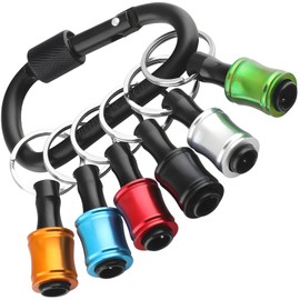 Father's Day Gift for Men, Tool Gifts for Men 1/4 inch Hex Shank Screwdriver Bits Holder Aluminum Alloy Easy-Change Lightweight Extension Bar Keychain Drill Screw Adapter Portable for Drill Bits