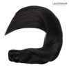 Lacer Pony Tails Extensions Human Hair Silky Straight Jet Black