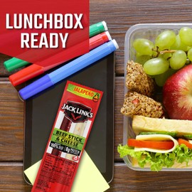 Jack Link's Jalapeno Beef & Cheese Combo, Spicy Snack Pack, Made with 100% Beef and Real Wisconsin Cheese, 8g protein, Individually Wrapped Snacks - 1.2 Ounce (Pack of 16)