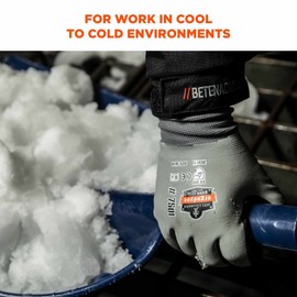 Ergodyne ProFlex 7501 Coated Waterproof Winter Work Gloves, Sandy Nitrile Coated Palms, Thermal Fleece Lining