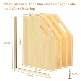 sandpaint 4 Pack Wood Tray Dividers for Cabinet, Cookie Sheet Organizer for Cabinets, No-Cut Kitchen Cabinet Dividers, Cookie Trays for Kitchen, Utility Rooms, Pantry Storage