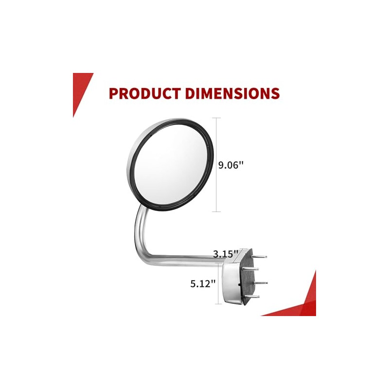 YITAMOTOR Left Driver Side Mirror Hood Mirror Compatible with Kenworth