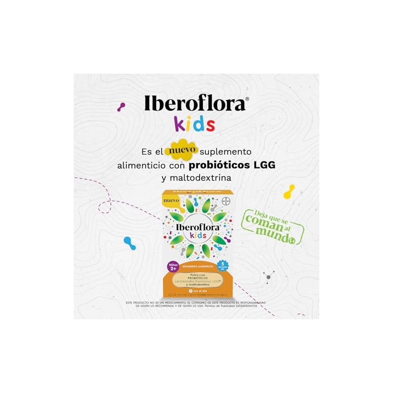 Iberoflora Kids. Suplemento alimenticio con PROBITICOS y maltodextrina, Lactobacillus rhamnosus
