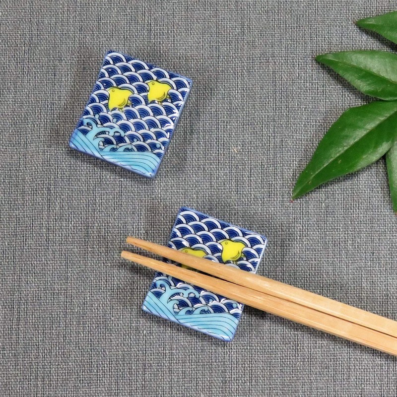 Chopsticks Rest Stylish Kutani Ware Pair Chopsticks Rest Set Chidori