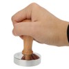 57.5mm Stainless Steel Base Coffee Powder Tamper with Wooden Handle