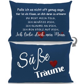 Aosumin Hier ist EIN Kissen um Dich daran zu erinnern Du bist Mein Fels ich schatz Dich ich Liebe Dich Cushion Covers for Husband Birthday Valentine's Day Christmas Gift (Husband)