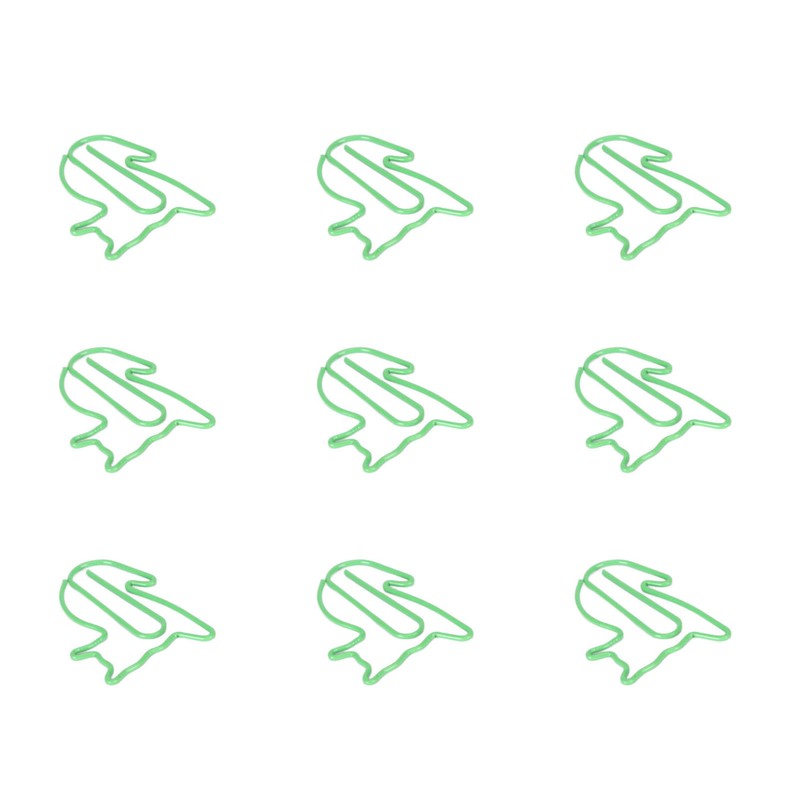 100 Pcs Green Cute Paper Clips Cat Shaped Fun Bookmark