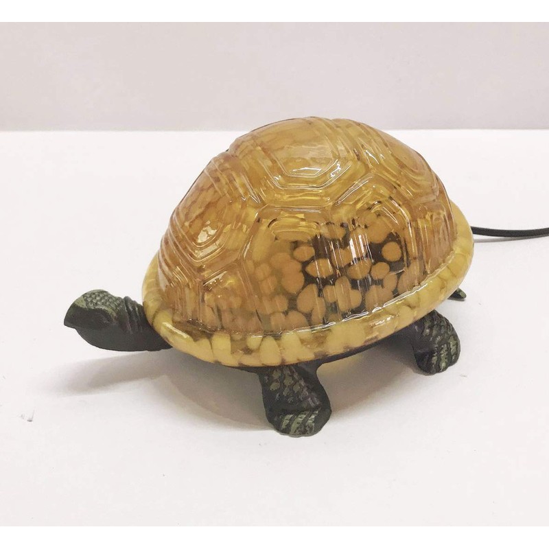 HUIMEIJU Brown glass turtle night light, Animal night light study