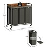 Herture Laundry Hamper with Shelf, Laundry Basket 3 Section, Laundry