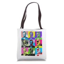 President Lincoln Pop Art Colors Presidents Day Graphic Tote Bag