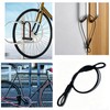 4 Pcs Black 3mm Diameter Braided Steel Safety Lanyard Cable