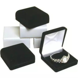 FindingKing 6 Black Flocked Watch & Bracelet Jewelry Gift Boxes