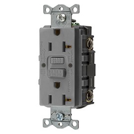 Bryant Electric GFRST20GY 20 Amp 125V Commercial/Residential Self Test Duplex GFCI Receptacle, Gray