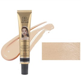 Liquid Foundation, Full Coverage, New Formula, Flawless Makeup Base Cream, Concealer, Matte, Waterproof, Long-Lasting, Oil-Free, Smooth, Liquid Foundation, 30g (Natural)