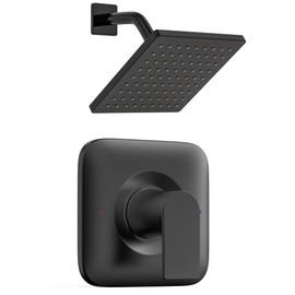 Replacement for Moen Genta LX Matte Black High-Pressure Balancing Modern Shower Trim, Compatible with Posi-Temp Valve, including 6.5 inch Showerhead, Shower Arm, Shower Lever Handle, T2472EPBL