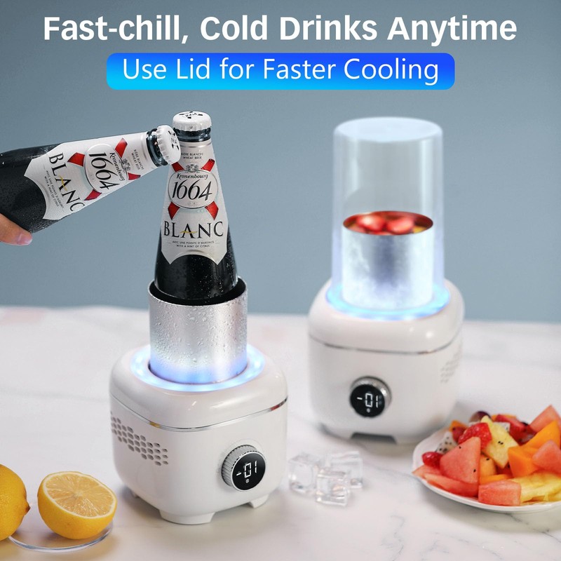 WISFISSH Cooling Cup with Mood Light,Beverage Cooler with Insulated Cover,
